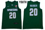 Youth Michigan State Spartans NCAA #20 Joey Hauser Green Authentic Nike Stitched College Basketball Jersey JQ32B76VV